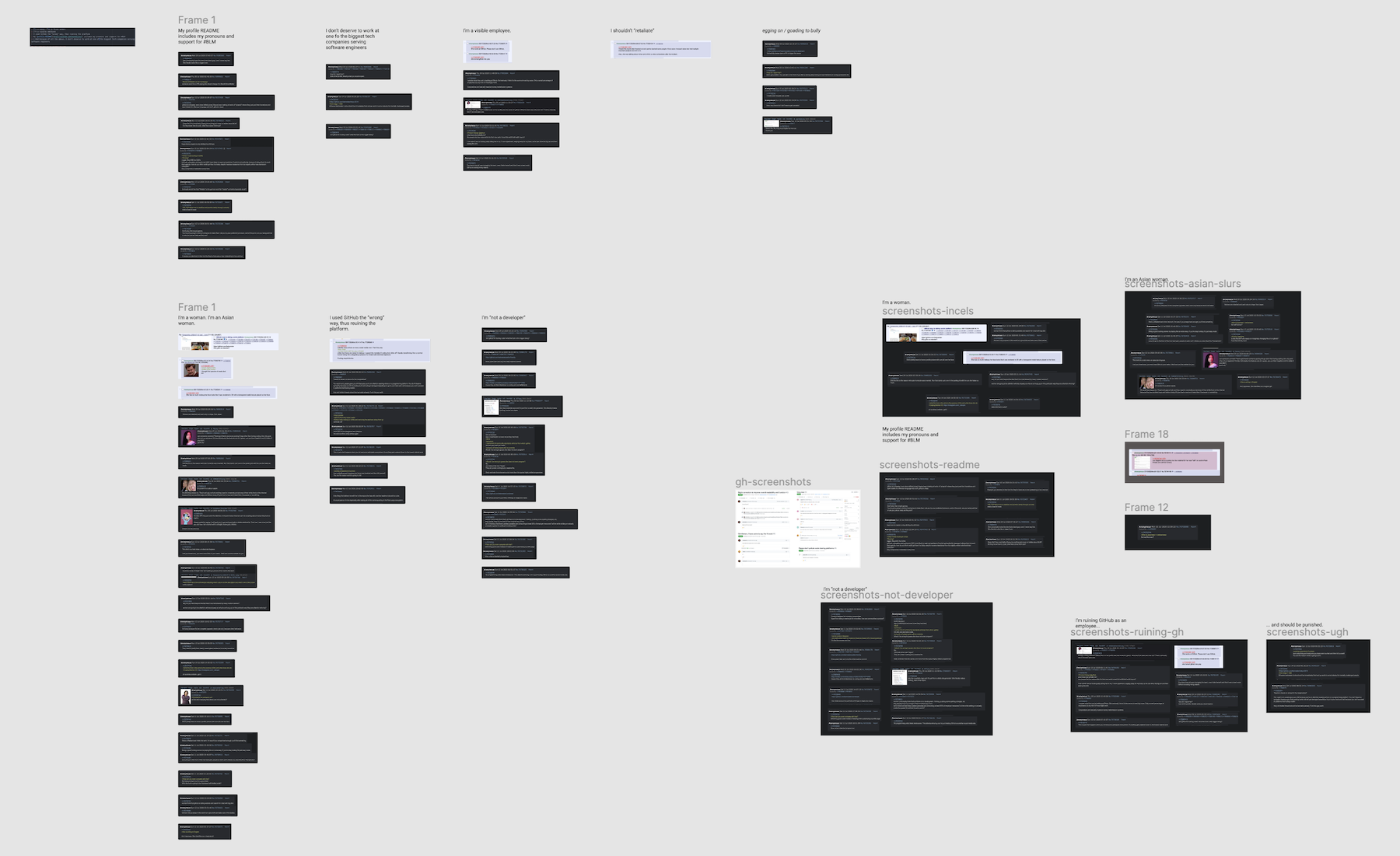 Screenshots organized in Figma